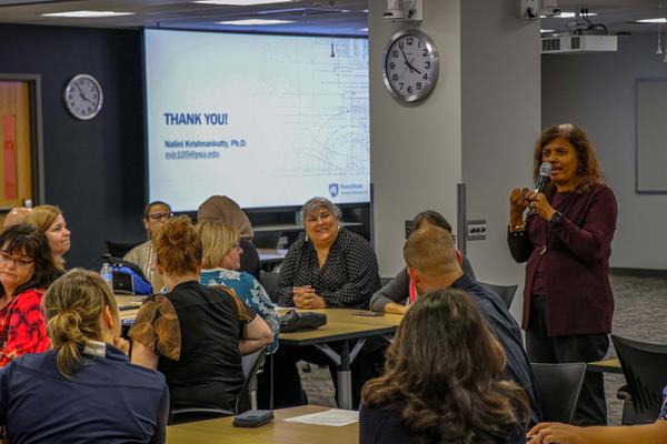 diversity speaker series presenter speaking to crowd